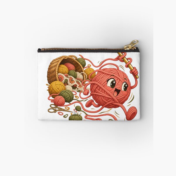 Item preview, Runaway Yarn Ball and Hook – Crochet Humor Illustration designed and sold by Xnuery.