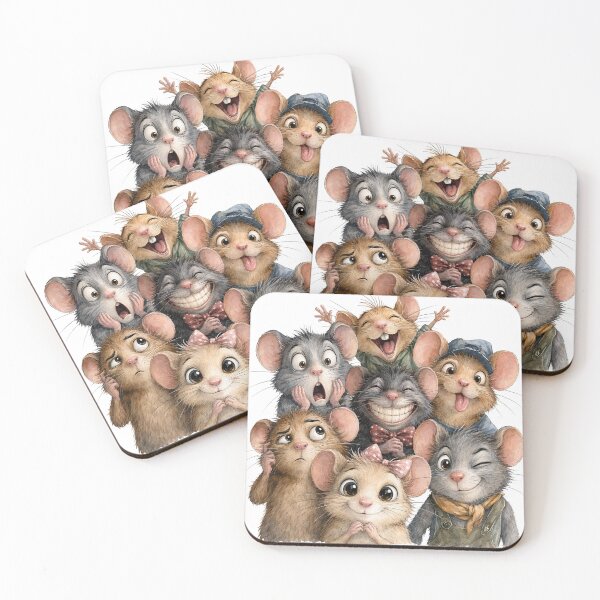 Item preview, Comical Mice Group Selfies designed and sold by Beyond The Canvas.