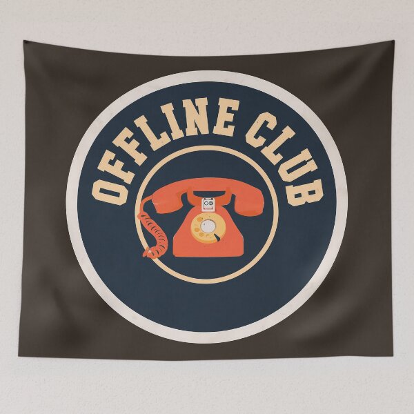 Item preview, Offline Club Retro Rotary Phone Vintage Badge Design designed and sold by peterdesigns.