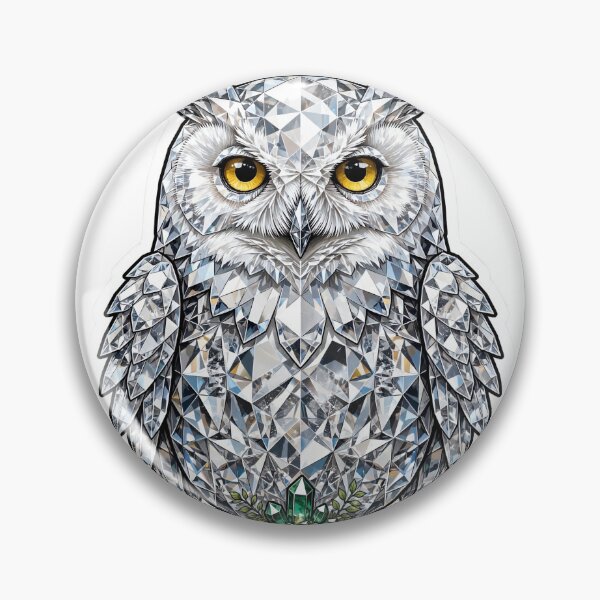 Item preview, White Snowy Owl Crystal Sticker - Diamond White Owl Real Color designed and sold by Crystal Critters .