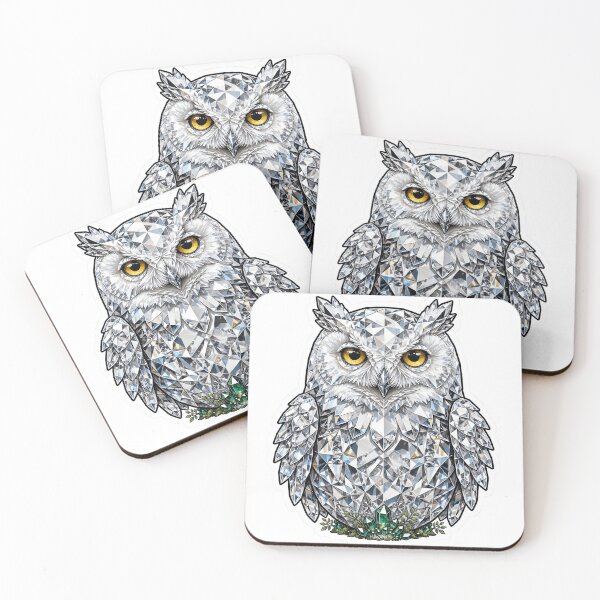 Item preview, White Snowy Owl Crystal Sticker - Diamond White Owl Real Color designed and sold by Crystal Critters .