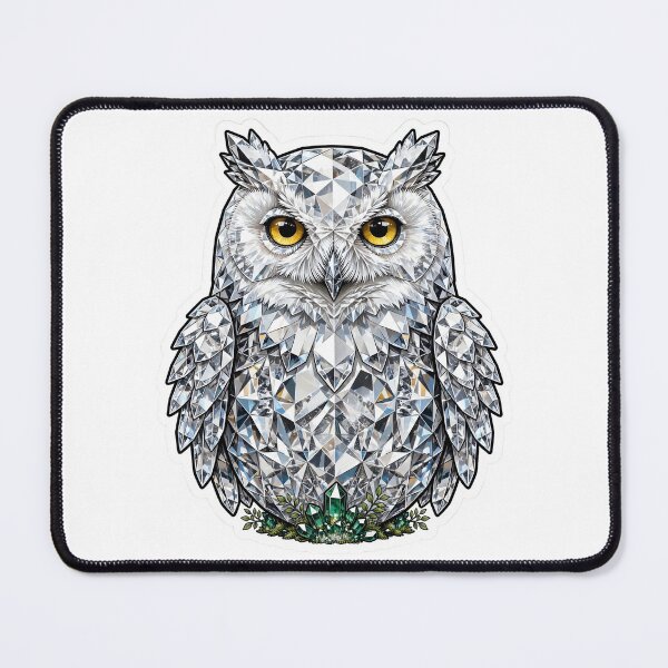 Item preview, White Snowy Owl Crystal Sticker - Diamond White Owl Real Color designed and sold by Crystal Critters .
