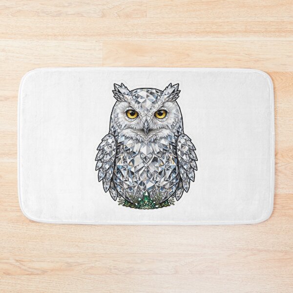 Item preview, White Snowy Owl Crystal Sticker - Diamond White Owl Real Color designed and sold by Crystal Critters .