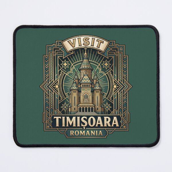 Item preview, Visit Timișoara Romania Art Deco Travel Emblem designed and sold by AIG - Andrei Ilie Graphics.
