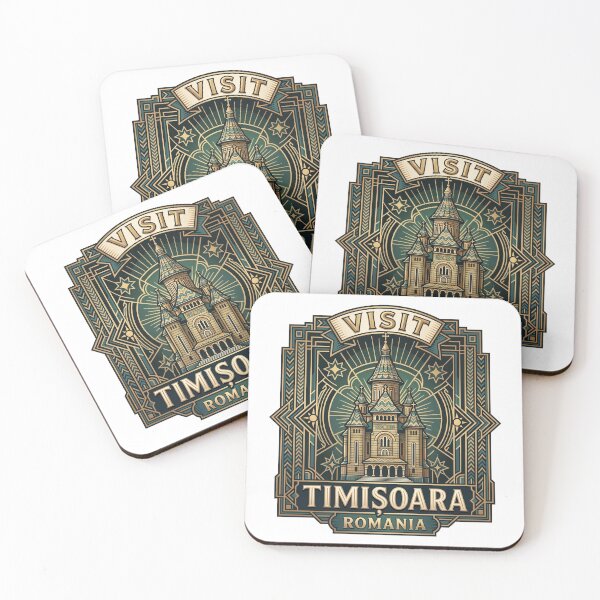 Item preview, Visit Timișoara Romania Art Deco Travel Emblem designed and sold by AIG - Andrei Ilie Graphics.