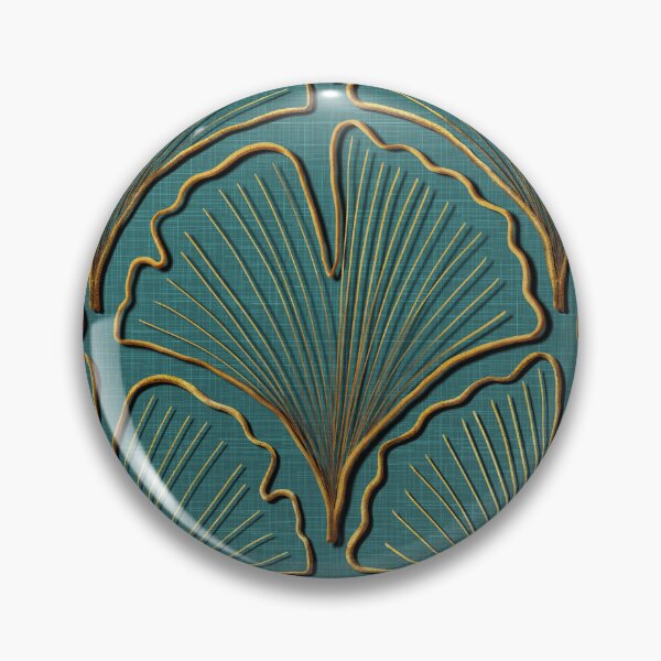 Item preview, Ginkgo Biloba leaves in gold on teal linen designed and sold by OhNoNotAgain42.