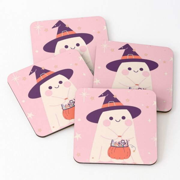 Item preview, Pink Cute Ghost Witch - Candy Pumpkin Halloween designed and sold by WavyCurve.