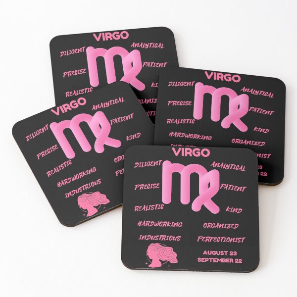 Item preview, Virgo Zodiac Sign Astrology Symbol Horoscope - Soft Pink & Black designed and sold by ZODIARA.
