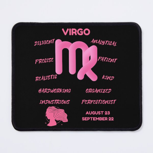 Item preview, Virgo Zodiac Sign Astrology Symbol Horoscope - Soft Pink & Black designed and sold by ZODIARA.
