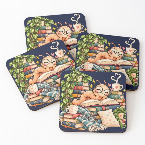 Item preview, Cozy Bookworm Among Books – Cute Reading Worm Illustration designed and sold by Mylittleshop26.