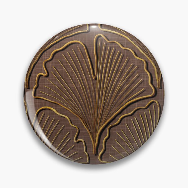 Item preview, Ginkgo Biloba leaves in gold on cocoa brown designed and sold by OhNoNotAgain42.