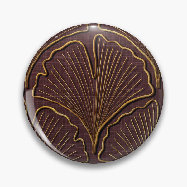Item preview, Ginkgo Biloba leaves in gold on burgundy plum designed and sold by OhNoNotAgain42.