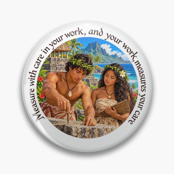 Item preview, Polynesian Excellence Proverb - Measure with care in your work | Pacific Art designed and sold by ShakaLife.org.