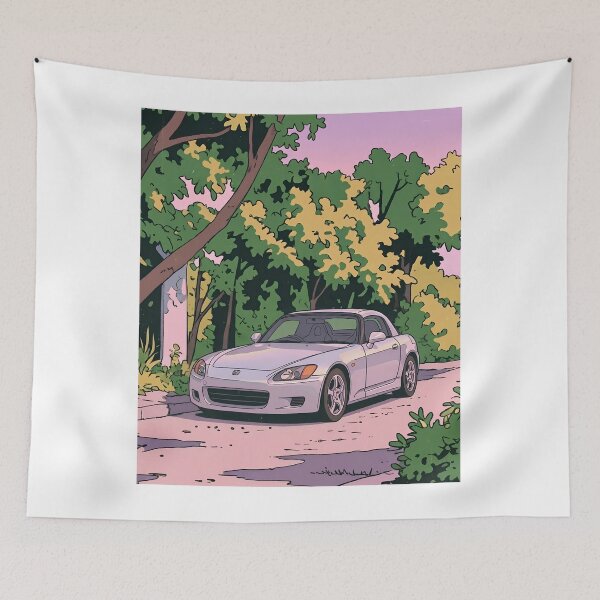 Artikelvorschau, Honda S2000 AP1 Retro Anime Ästhetik JDM Roadster Kunst entworfen und verkauft von Motorline44.