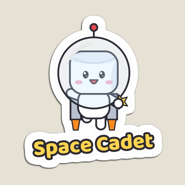 Out of This World - Cute Astronaut Marshmallow Pip in Space — Magnet by BiMood