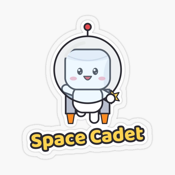 Out of This World - Cute Astronaut Marshmallow Pip in Space — Sticker by BiMood