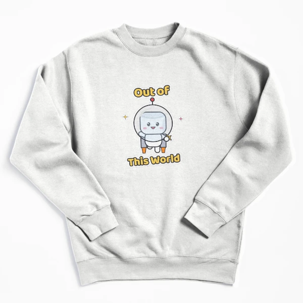 Out of This World - Cute Astronaut Marshmallow Pip in Space — Pullover Sweatshirt by BiMood
