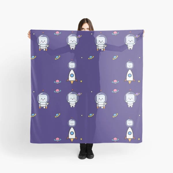 Out of This World - Cute Astronaut Marshmallow Pip in Space — Scarf by BiMood