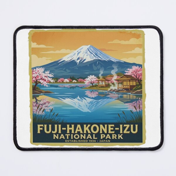 Item preview, Fuji Hakone Izu National Park Japan Vintage  designed and sold by GabeMountainArt.