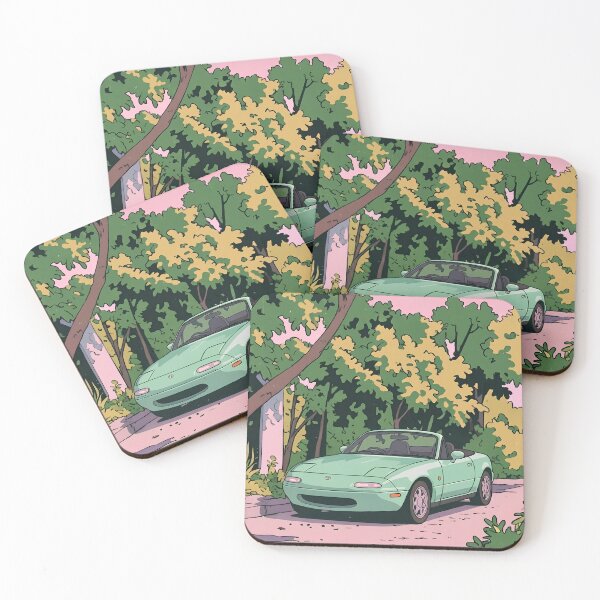 Item preview, Mazda MX5 Miata NA Retro Anime Aesthetic JDM Roadster Art designed and sold by Motorline44.