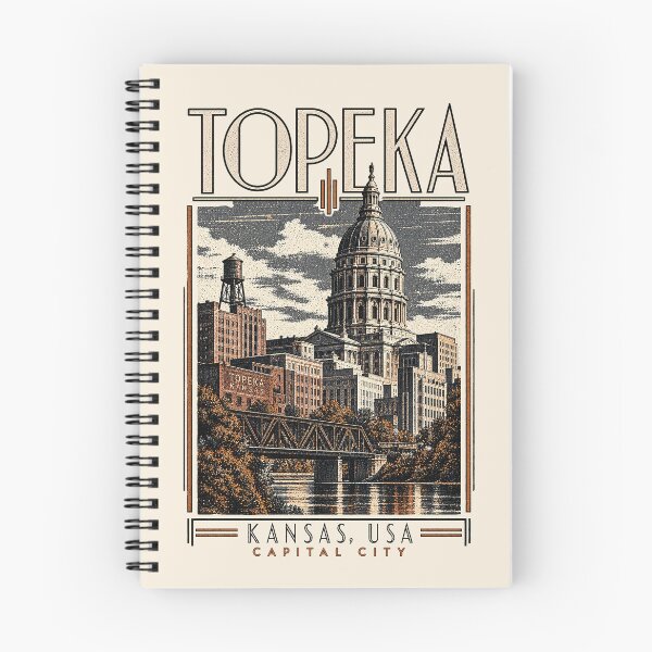 Item preview, Topeka, Kansas, USA [Vintage Illustration] designed and sold by elektronen.