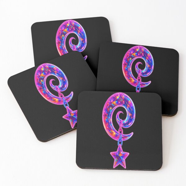 Item preview, Neon Cyber Celestial Charm - Psychedelic Prismatic Star Talisman designed and sold by Breezes-of-Ida.