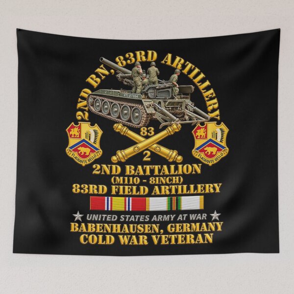 Item preview, Army - 2nd Bn 83rd Artillery w M110 - Babenhausen Germany w COLD SVC - 3D - Transparent designed and sold by Military Insignia Products.