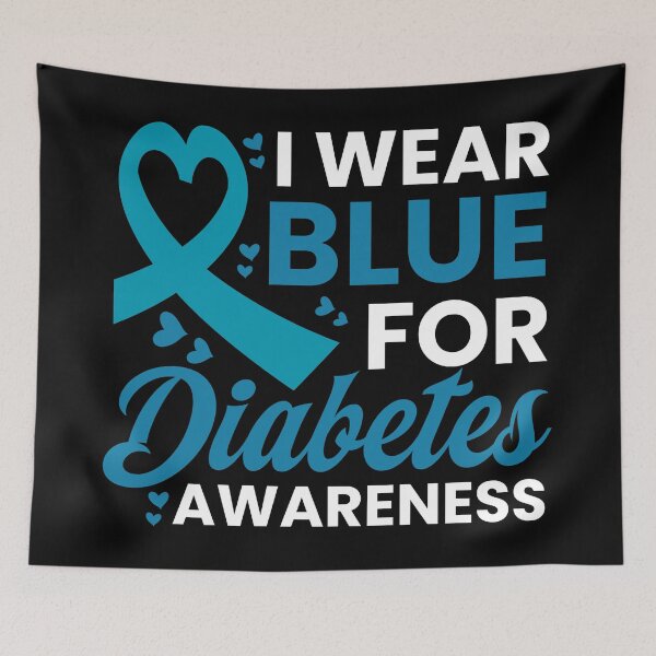 Item preview, I Wear Blue for Diabetes Awareness – Blue Ribbon Support Shirt designed and sold by Teetreasure2.