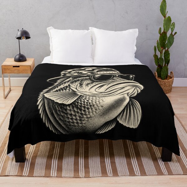 Item preview, Camouflage Bass Fisher Monochrome Outdoor Portrait Artwork designed and sold by Felinefinesse.