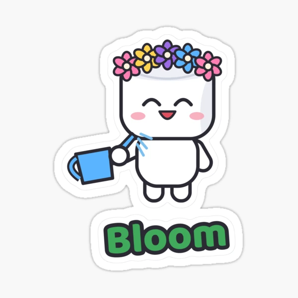 Bloom Where You're Planted - Cute Garden Marshmallow Pip with Flowers — Sticker by BiMood