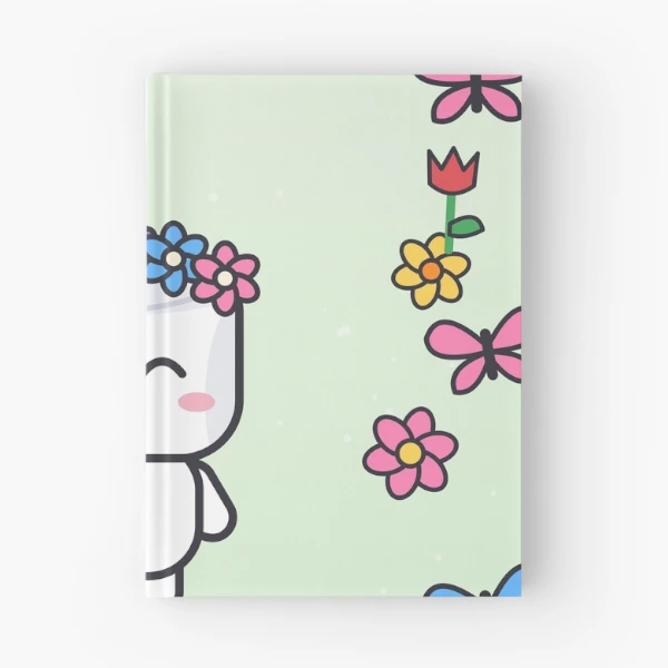 Bloom Where You're Planted - Cute Garden Marshmallow Pip with Flowers — Spiral Notebook by BiMood