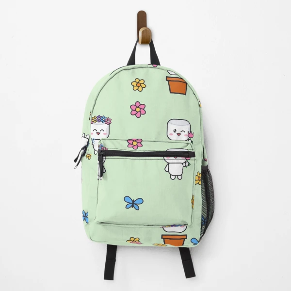 Bloom Where You're Planted - Cute Garden Marshmallow Pip with Flowers — Backpack by BiMood