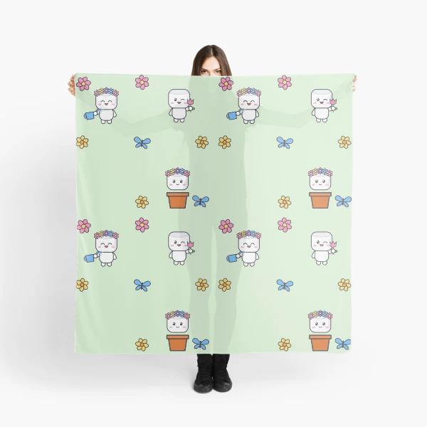 Bloom Where You're Planted - Cute Garden Marshmallow Pip with Flowers — Scarf by BiMood