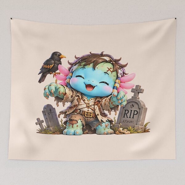 Item preview, Lolan the Zombie | Cute Axolotl Zombie | Fantasy Monster Art designed and sold by Zaru Art Studio.