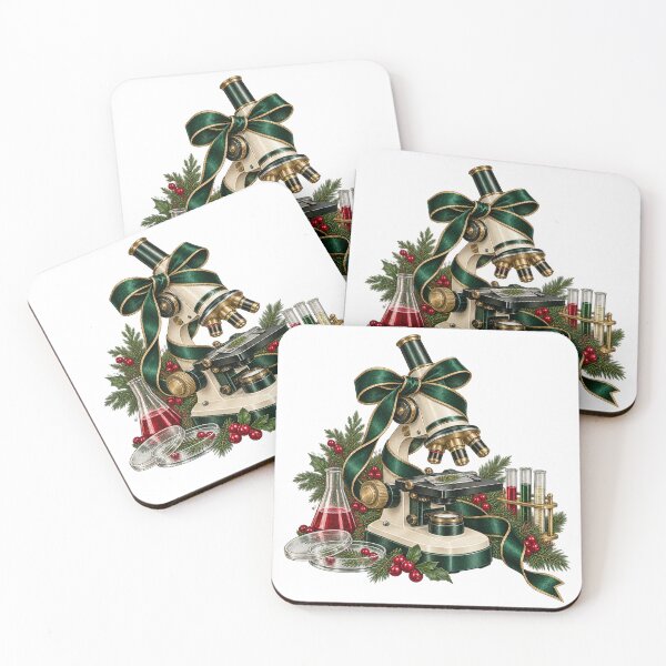 Item preview, Microscope Before Mistletoe – Lab Tech Christmas Illustration designed and sold by Xnuery.