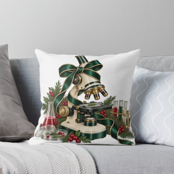 Item preview, Microscope Before Mistletoe – Lab Tech Christmas Illustration designed and sold by Xnuery.