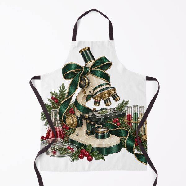 Item preview, Microscope Before Mistletoe – Lab Tech Christmas Illustration designed and sold by Xnuery.