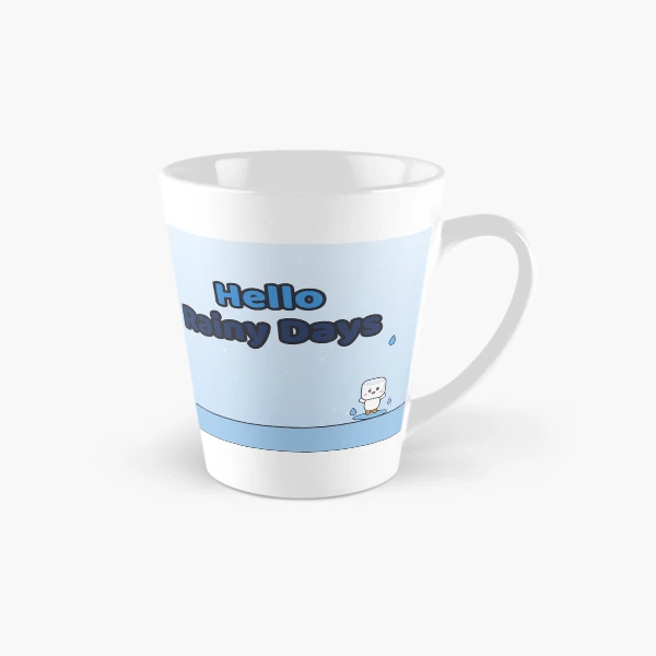 Hello Rainy Days - Cute Raincoat Marshmallow Pip with Umbrella — Classic Mug by BiMood