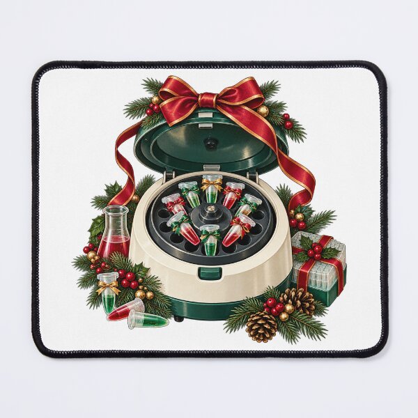 Item preview, Holiday Centrifuge with Wrapped Tubes – Lab Tech Christmas Illustration designed and sold by Xnuery.