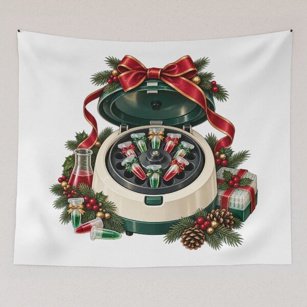 Item preview, Holiday Centrifuge with Wrapped Tubes – Lab Tech Christmas Illustration designed and sold by Xnuery.