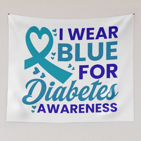 Item preview, Copy of I Wear Blue for Diabetes Awareness – Blue Ribbon Support Shirt designed and sold by Teetreasure2.