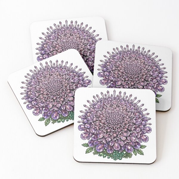 Item preview, Scabiosa Crystal Sticker - Amethyst Pincushion Flower Real Color designed and sold by Crystal Critters .