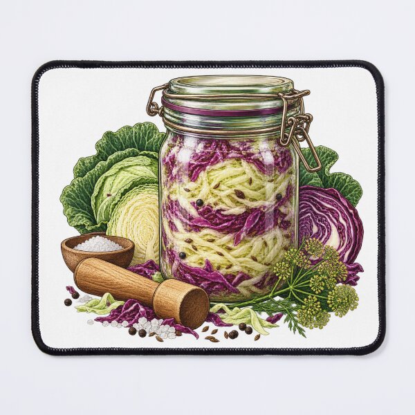 Item preview, Cabbage Is Doing Science – Fermentation Illustration designed and sold by Xnuery.