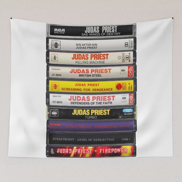 Item preview, Judas Priest - Studio Albums - Vintage Cassette Print designed and sold by Mr Mustard Prints.