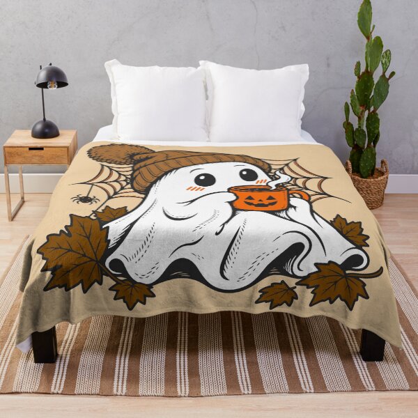 Item preview, Halloween Ghost Drinking Coffee designed and sold by luckysolo.