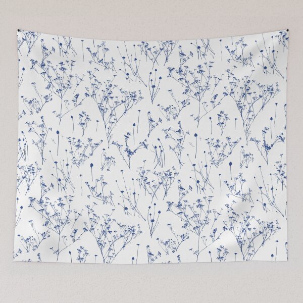 Item preview, Modern Elegant Royal Blue Wildflowers Toile designed and sold by tanjica.