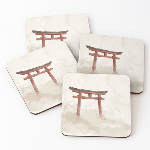 Item preview, Torii Gate in Mist Japandi Minimalist Japan Wall Art Wabi Sabi Neutral Decor designed and sold by WabiSabiEssence.