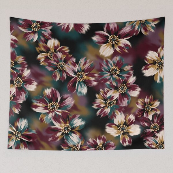 Item preview, Moody, painterly florals in deep jewel tones designed and sold by Mia's Menagerie.