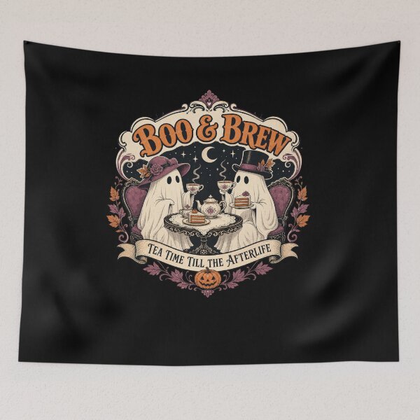 Item preview, Boo & Brew Ghost Tea Party Halloween Afterlife designed and sold by BearLoveDesign.