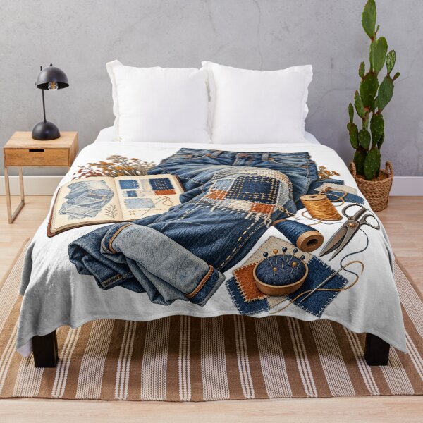 Item preview, Denim Knee Patch Stitch Map – Visible Mending Illustration designed and sold by Xnuery.